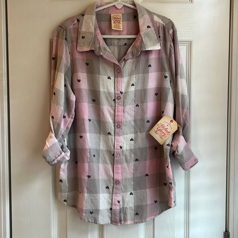 NWT Girls Button Down Top